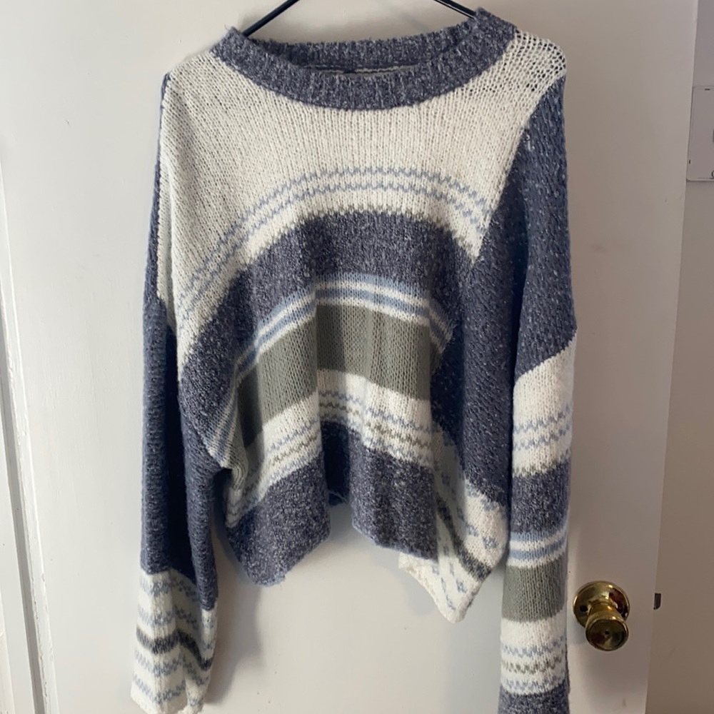 Blue and white sweater